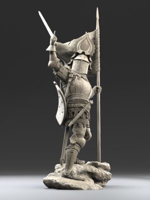 German Medieval Knight with flag